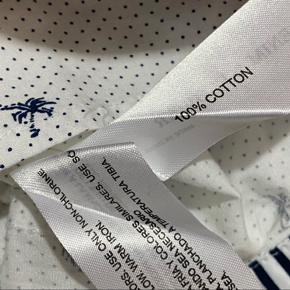 Denim & Flower Ricky Singh White Blue Palm Trees Button Down Szs Med, Lg - Picture 9 of 11